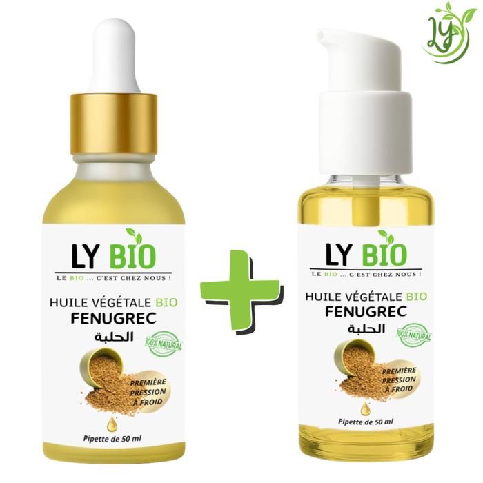 Huile de Fenugrec - LYBIO - Pack 50ml - Pipette et Pompe - Nourrissante - Tous types de cheveux