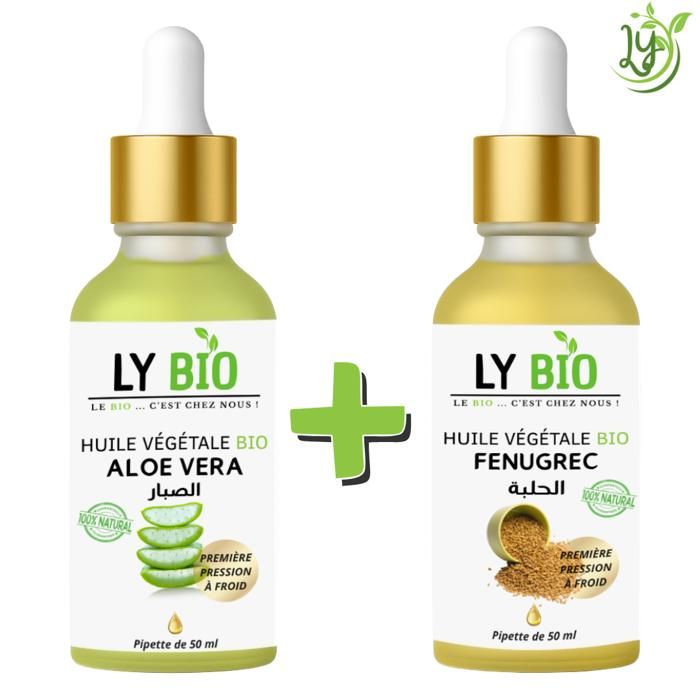Pack Huile - LYBIO - Aloe Vera 50ml - Fenugrec 50ml - Nourrissant - Hydratant - Revitalisant
