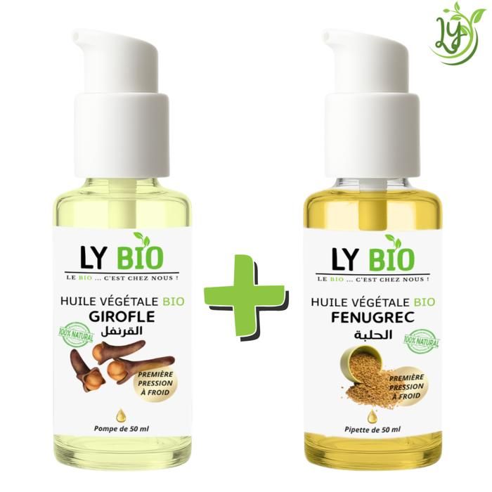 Pack Huile - LYBIO - Girofle 50ml - Fenugrec 50ml - Nourrissant - Mixte - 100% Naturel
