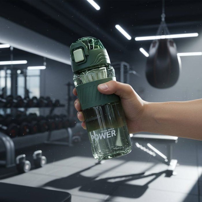 Gourde - AYA HOME - 650ml - Paille intégrée - Sécurité anti-goutte - Vert