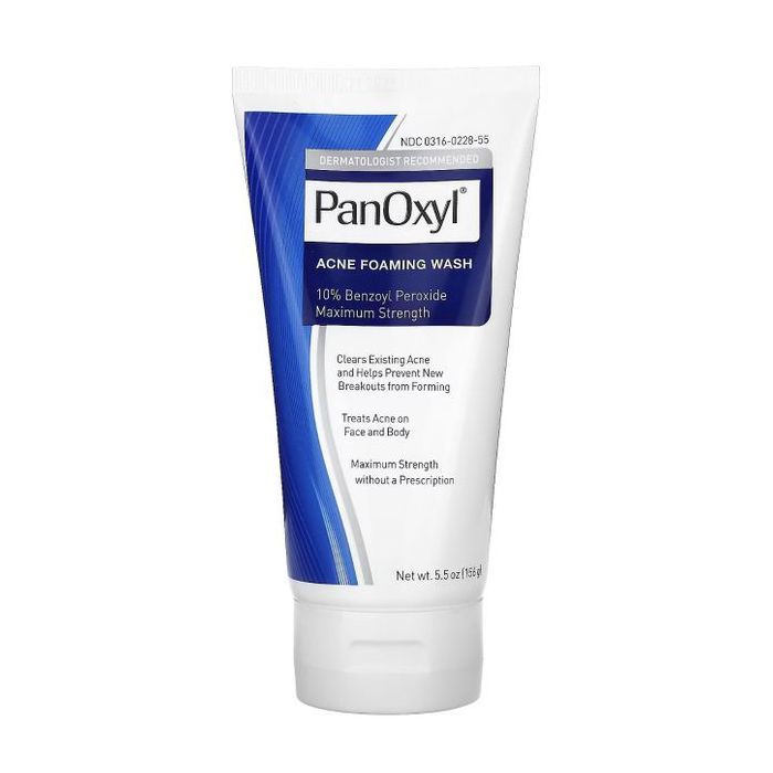 PanOxyl Nettoyant moussant contre l'acné, Peroxyde de benzoyle 10 %, Force maximale, 156 g