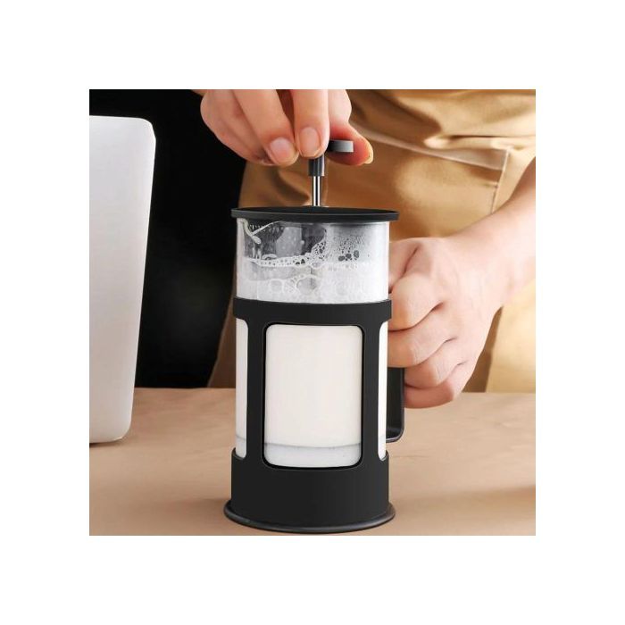 Cafetière à Pression Française, en Verre Borosilicate, Mousseur à Lait
