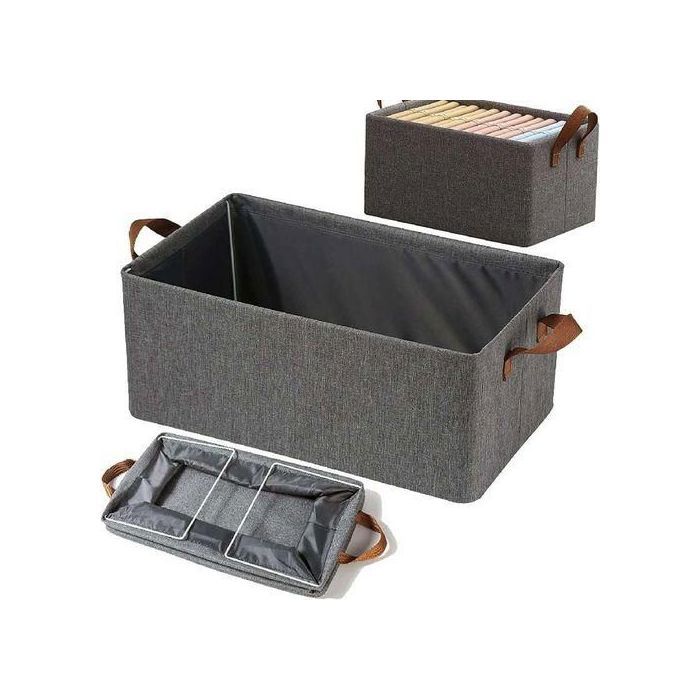 Bac de rangement avec cadre en métal, organiseur en tissu pliable