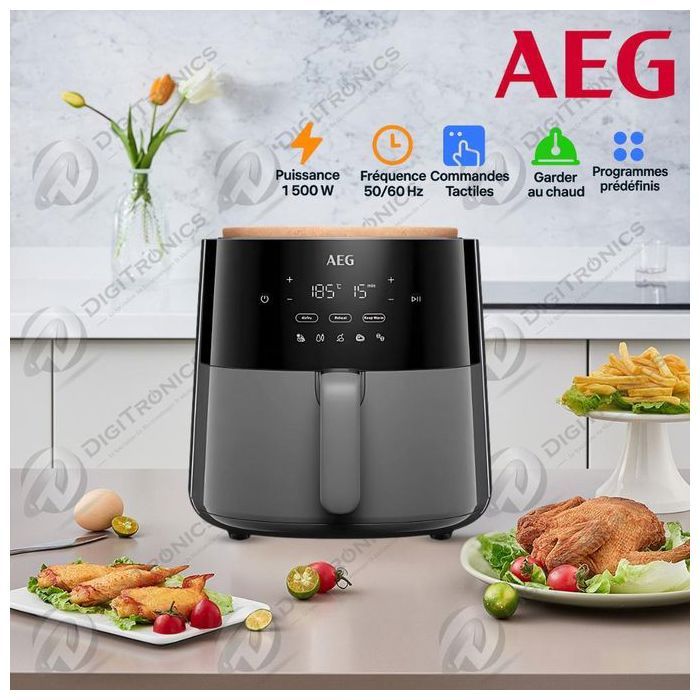 Friteuse 5L Série 6000 à Air, 1500W, Réchauffer & Garder au Chaud, Perle Noire, K5AF1-600P