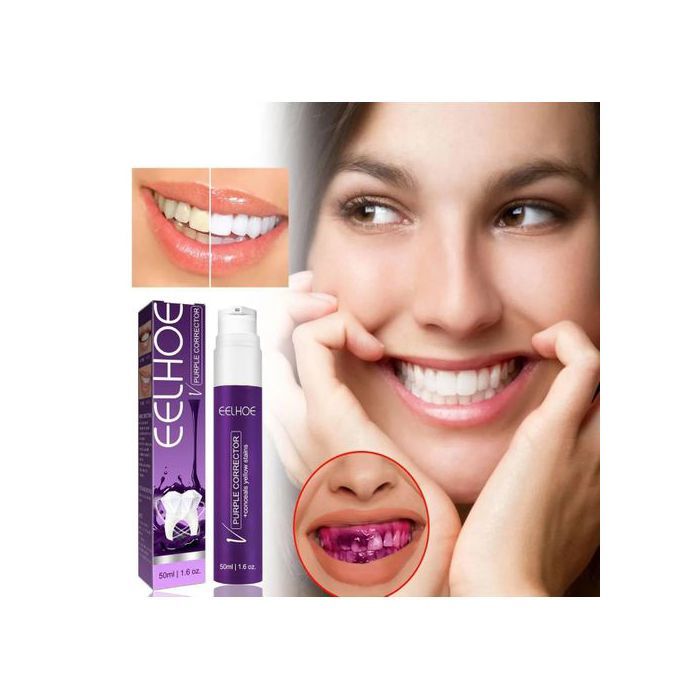 EELHOE Dentifrice Violet pour Blanchir Les Dents, Élimine la Plaque Dentaire,