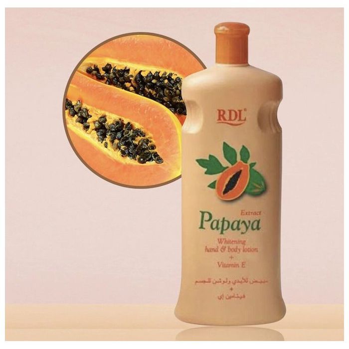 Lotion blanchissante - RDL - Papaya - 400 ml - Extrait de carotte - Vitamine E - Sans parabène