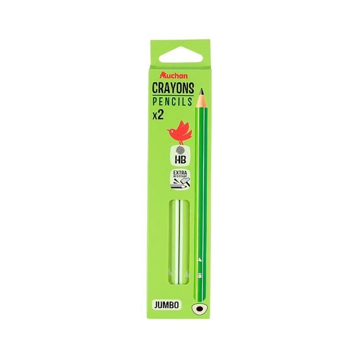 Crayon HB Jumbo Ergonomique - AUCHAN - Noir - Large - Opaque - Mixte
