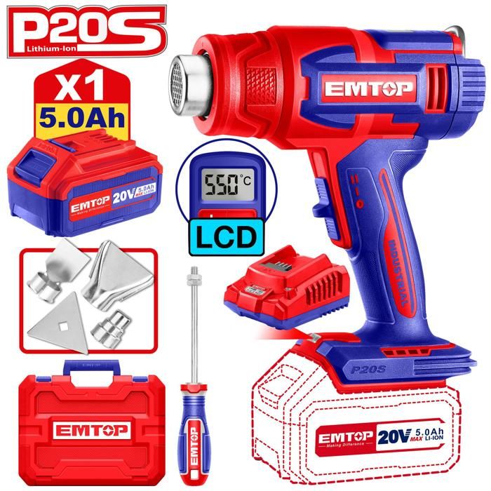 Décapeur thermique avec afficheur + Batterie 5.0Ah