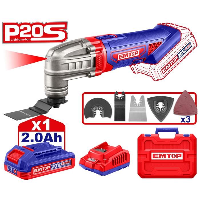 Outil multifonctions Oscillant sans fil 20V + Batterie 2.0Ah