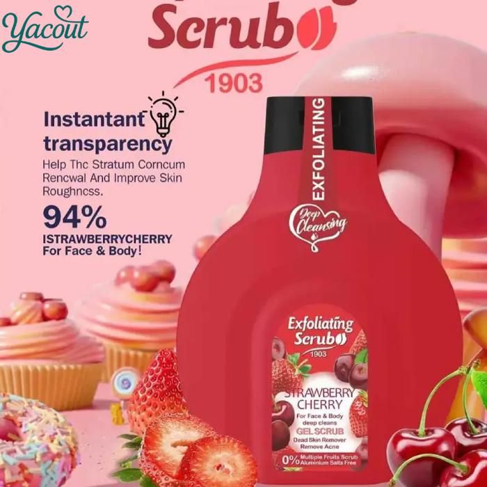 Gommage exfoliant visage et corps fraise cerise