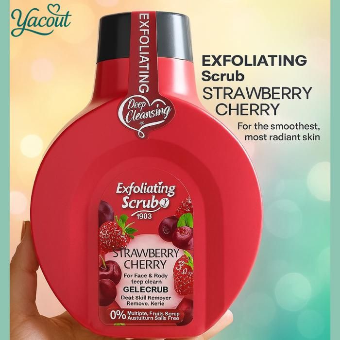 Exfoliant nettoyant profond soin peau fruits rouges