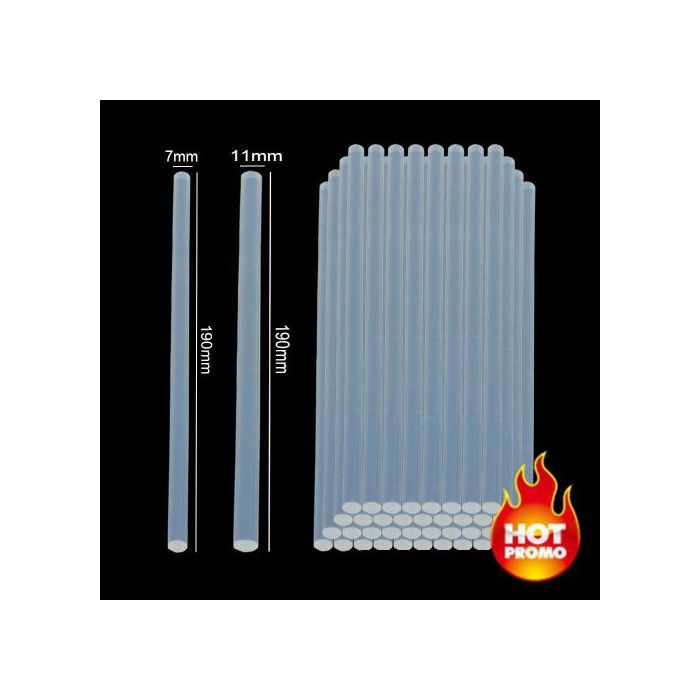 10 PCS Bâton de colle thermofusible transparent, 7mm, 11mm, pour pistolet à colle