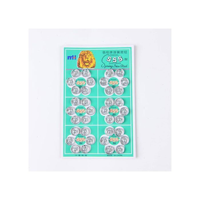 Bouton de pression à coudre Argenté 36 PCS