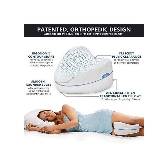 Oreiller de jambe médical - GENERIC - Coussin ergonomique - Mousse mémoire - Housse lavable - 40x60 cm