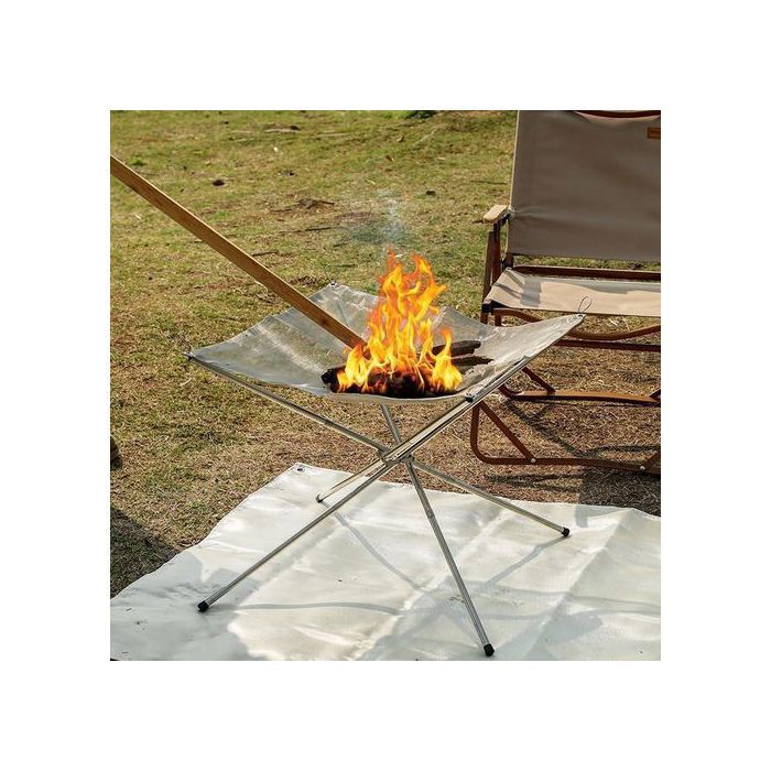 Support de feu de Camp Pliable, Foyer en Acier Inoxydable, Grille de barbecue Portable, pour Camping, Pique, Jardin