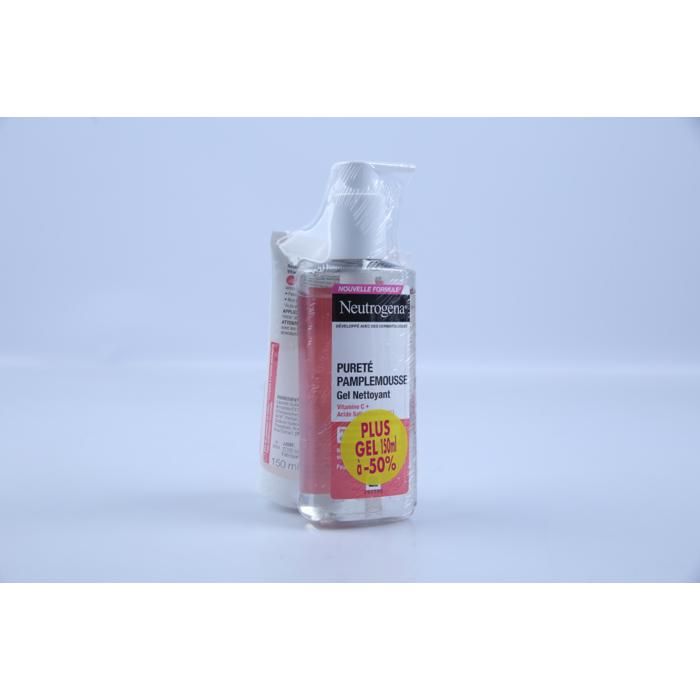 Gel nettoyant et exfoliant - NEUTROGENA - Lot Pureté Pamp - 200 ml + 150 ml - Tous types de peau - Femme