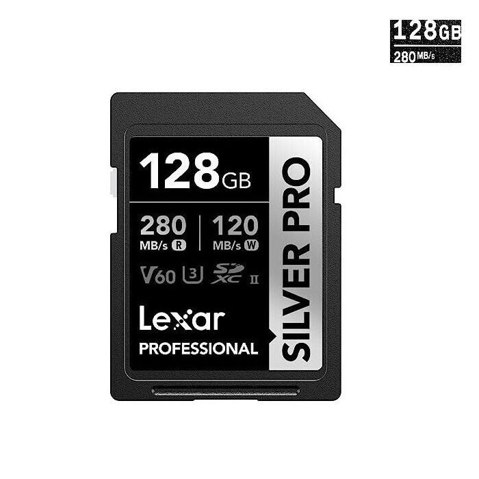 Lexar Carte memoire 128 GB professionnelle SDXC SILVER PRO UHS-II 280 Mo/s