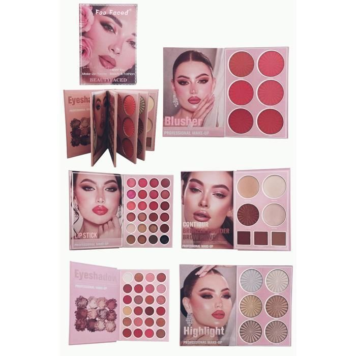 Palette de maquillage - Palette Book - Multicouleurs - Yeux, Lèvres, Contour - Fards à joues