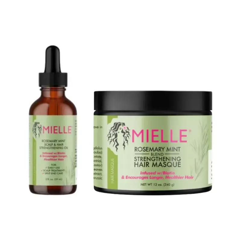 Set Huile et Masque - MIELLE - Rosemary Mint - Hydratation Intense - Renforcement Cheveux - Parfum Naturel