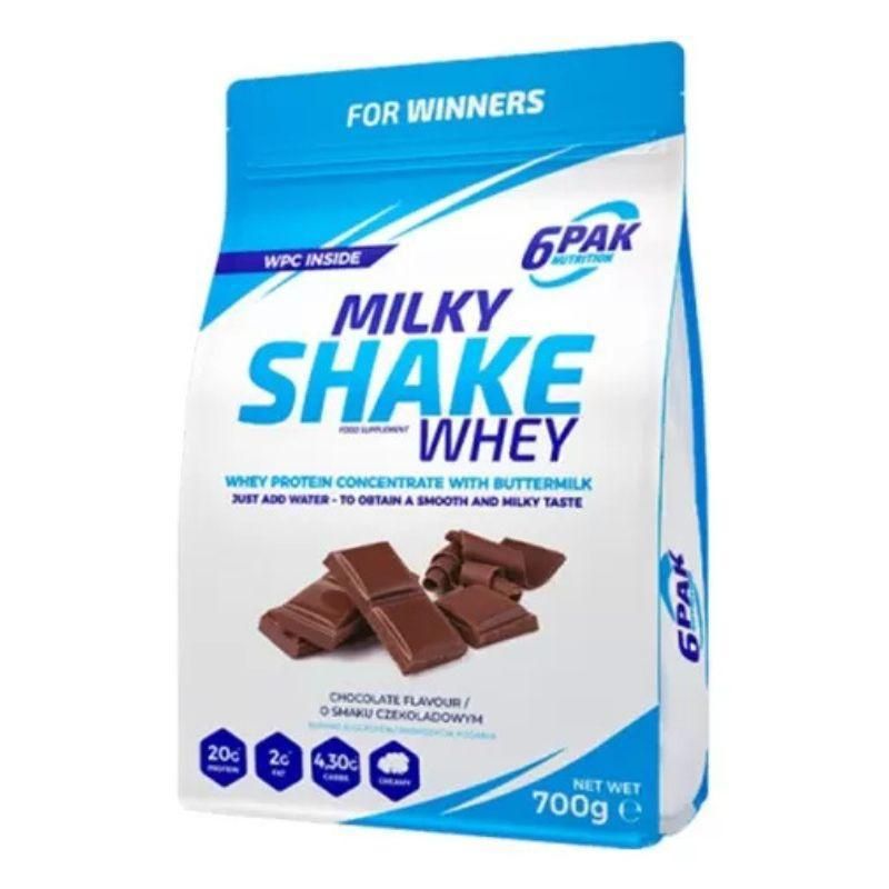 6PAK Milky Shake Whey 700 g Chocolate - Protéine de Lactosérum (WPC) à 71 %