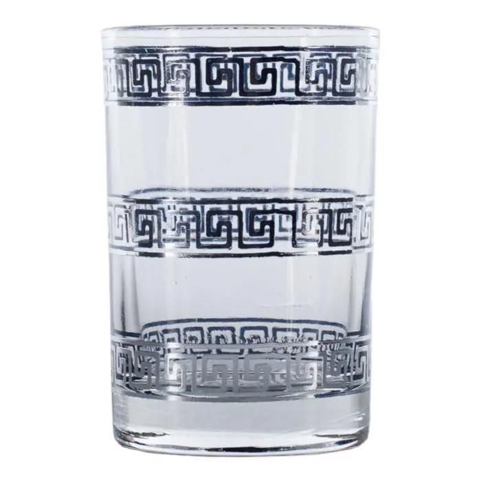 Verres à thé - ISA-JW - Design Versace Triple - Lot de 6 - Verre transparent - Compatible lave-vaisselle