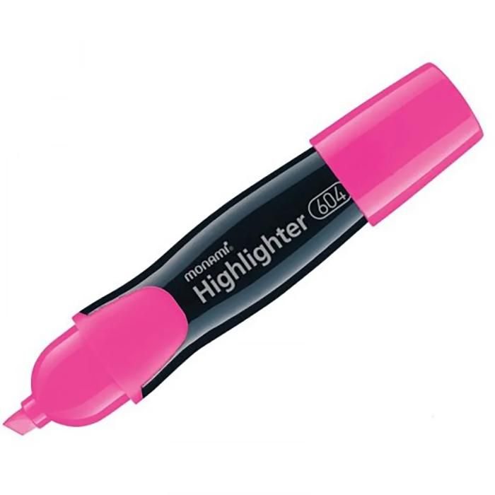 Surligneur - MONAMI - 604 - Rose - Pointe en billet - Ergonomique - Fluorescent