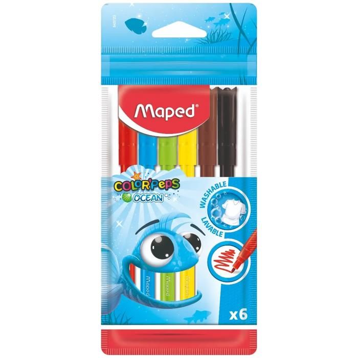 Feutres Color Pops x6 couleurs vives - MAPED