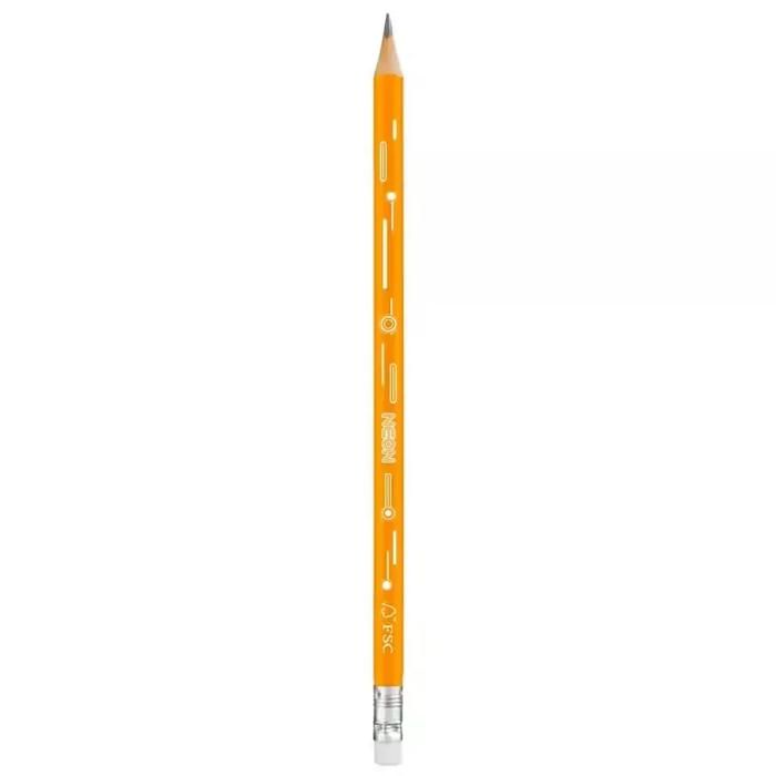 Crayons graphite HB x12 avec gomme couleurs néon - MAPED