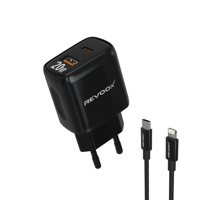 Chargeur - REVOOX - RCH-FL01 - 20W - Câble Type-C vers Lightning - Recharge rapide
