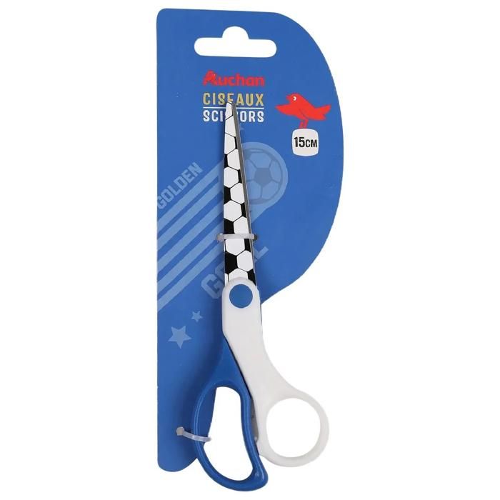 Ciseaux de football - AUCHAN - 15cm - Lames affûtées - Poignée confortable - Design stylé