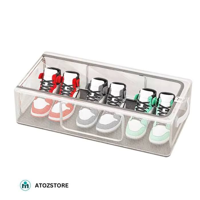 Organisateur de Chaussures en Plastique Transparent, Empilable et Robuste