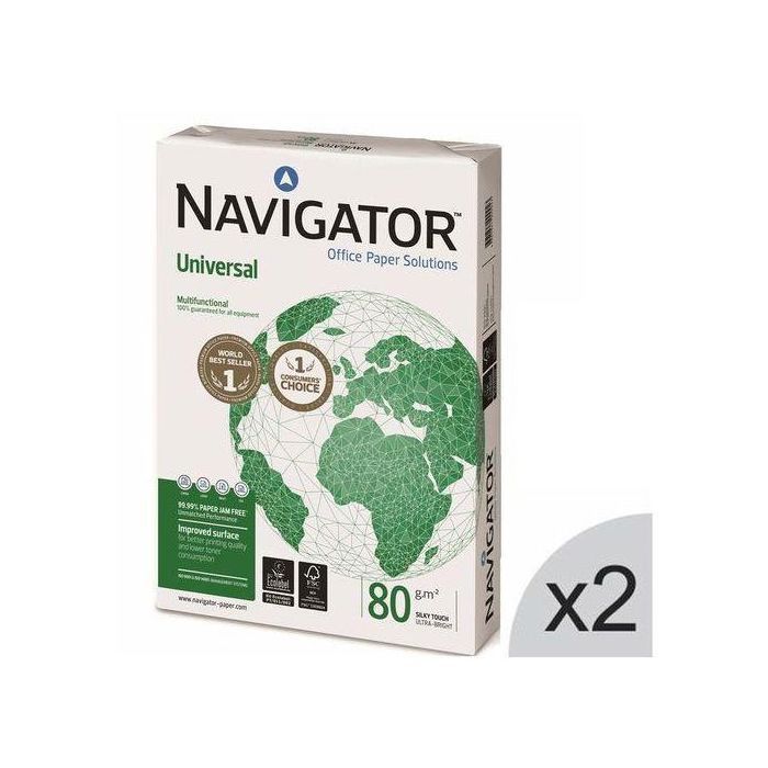 Lot 2 Ramettes 500 feuilles Papiers Universal A4 blanc 80 g (21 x 29,7 cm)