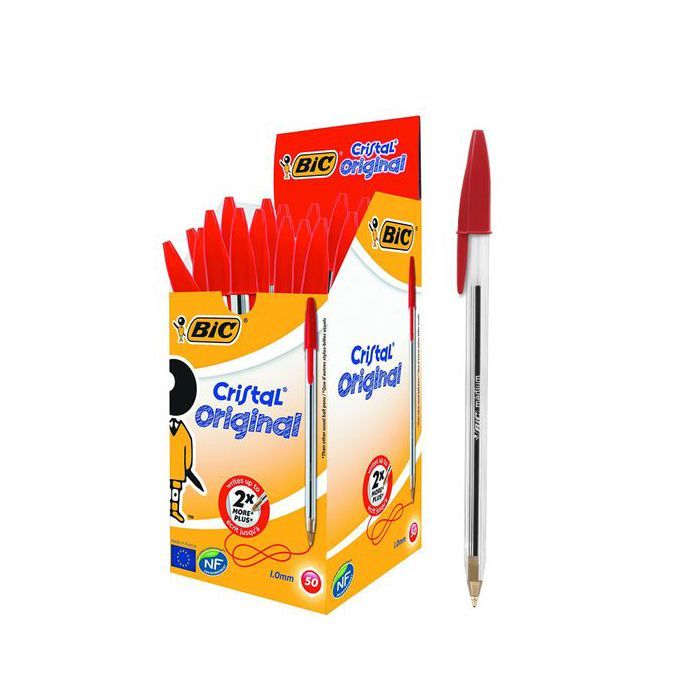 stylo confortables a main rouge 50 pcs BIC