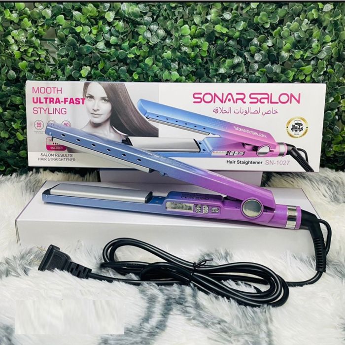 Lisseur Sonar Salon SN-1027 – Chauffe rapide, plaques céramique, température jusqu’à 950°F pour des cheveux lisses et brillants