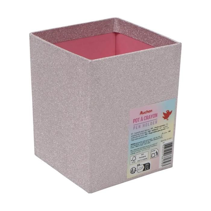 Pot à crayon rose - AUCHAN