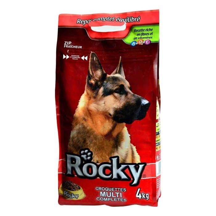 Croquettes pour chien adulte - ROCKY - 4Kg - Équilibrées - Savoureuses