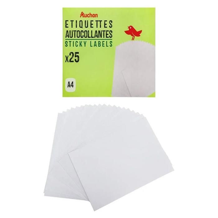 Étiquettes A4 pour impression 80g - AUCHAN