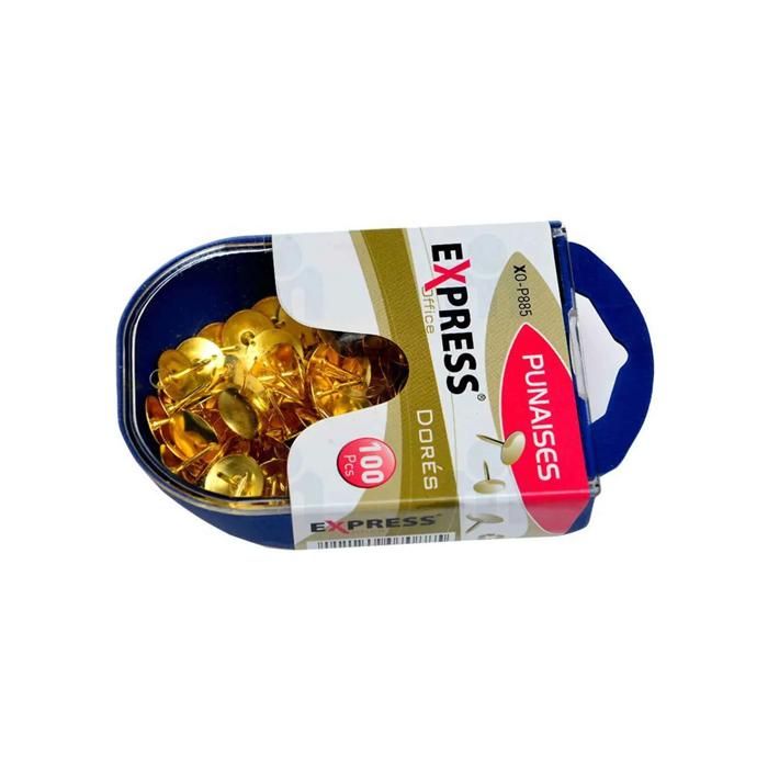 Punaises dorés XO-P885 x100pcs - EXPRESS OFFICE