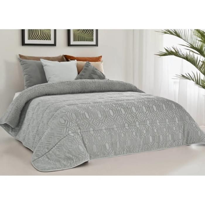 Couette flanelle embossed mouton 220x240cm 100% polyester
