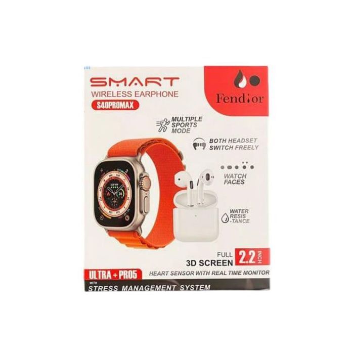 Montre Connectée + Écouteurs Sans Fil Fendior S40 PRO MAX – Style, Sport & Innovation