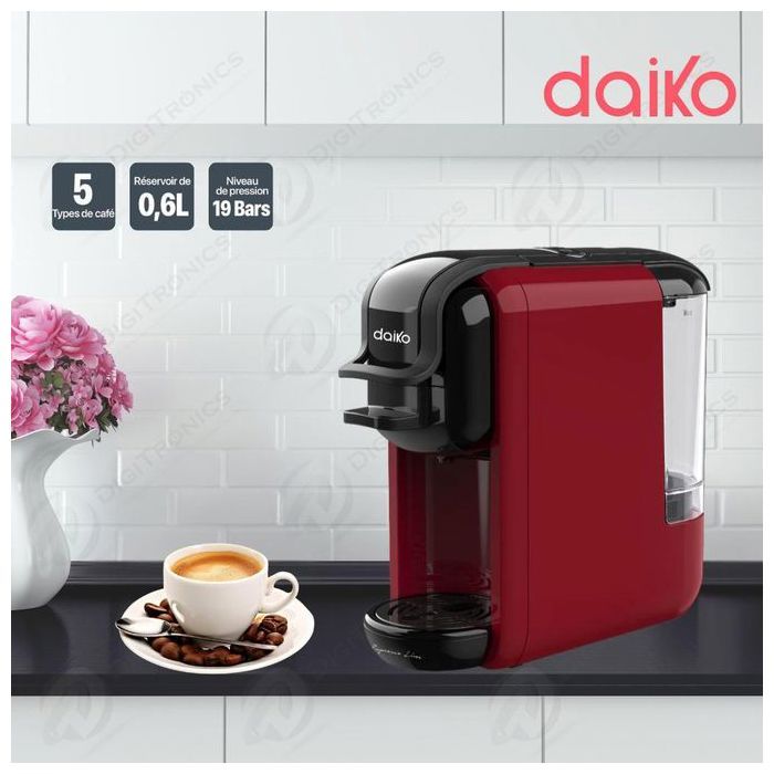 Machine à café - DAIKO - CF819BRK - 19 Bars - 1450W - Compatible 5 types de café