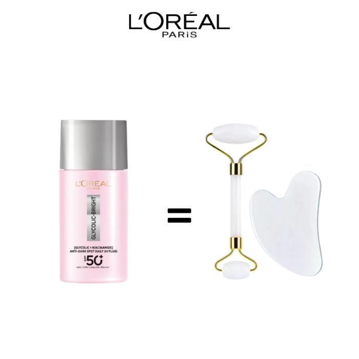 Fluide UV Anti-Taches - L'OREAL PARIS - Glycolic-Bright - SPF 50+ - 50 ml - Non gras