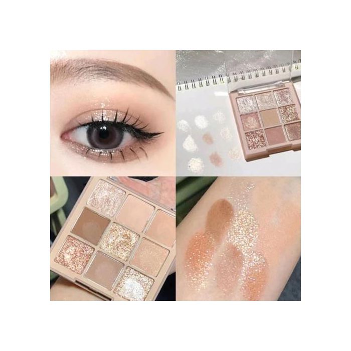 Palette  de fard à paupières transparente en acrylique, 9 couleur