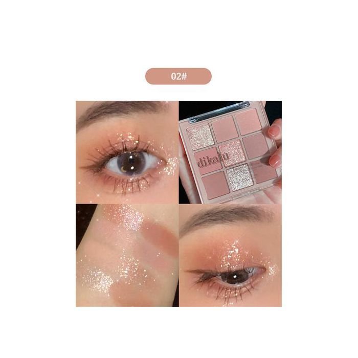 Palette de fards à paupières, 9 couleurs, Nude, mat, scintillant et brillant