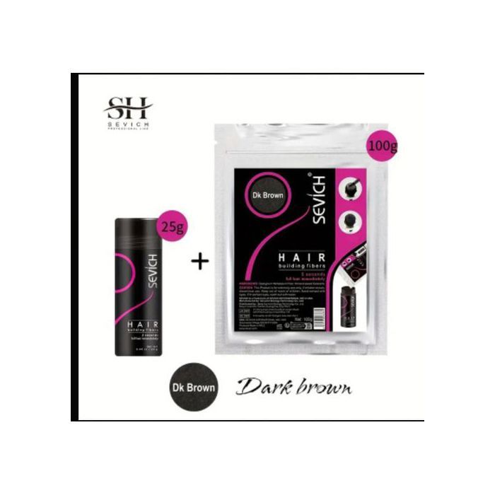 Pack Spray de Fibres 25g + Poudre 100g Fibres de Renforcement Capillaire- Couverture Rapide des Cheveux,