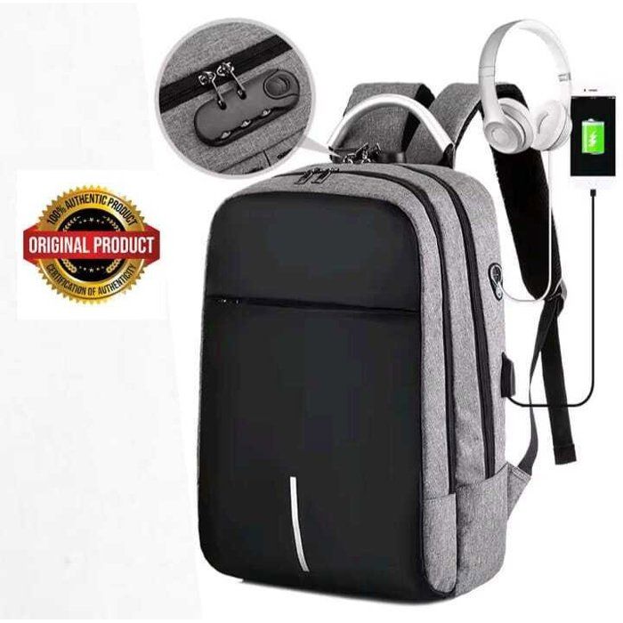 MILENGE Sac à Dos Homme, Hommes Sac à Dos Anti-vol 15,6 Pouces Ordinateur Portable USB