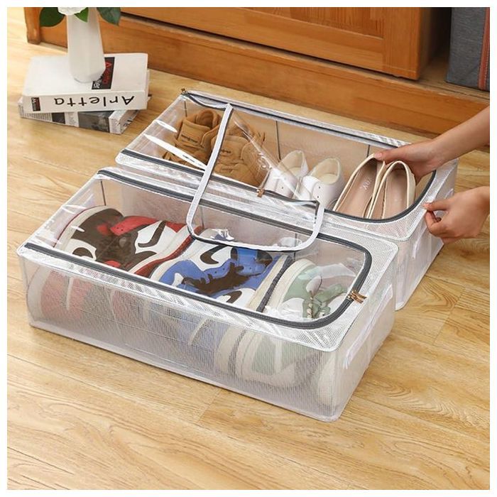 2 Boîtes de Rangement Transparentes pour Chaussures pour entrée, placard ou sous le lit