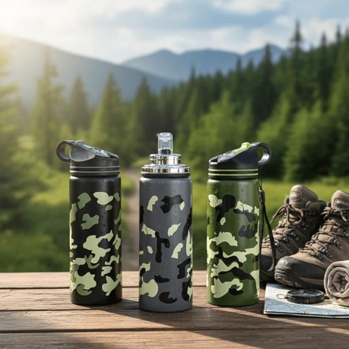 Bouteille d’eau isotherme en acier inoxydable, réutilisable, parfaite pour le sport et la salle de gym (colleur aléatoire)