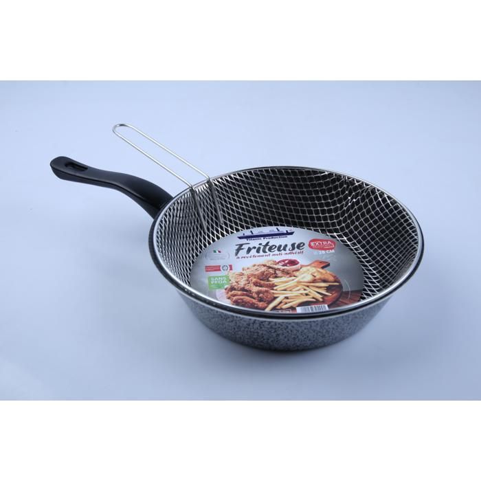 Friteuse - TITANIC - 28 cm - Antiadhésive - Conique - Avec Manche