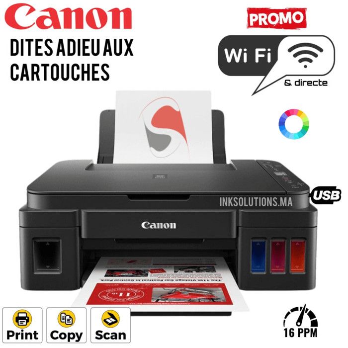 Imprimante PIXMA G3410 multifonction à réservoirs rechargeables (2315C009AB)